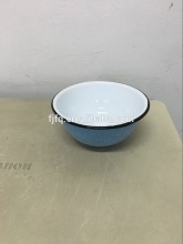 Blue With White Speckle Enamel Christmas Pudding Bowls Popcorn Bowl