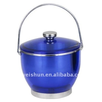 3000ml colorful double stainless steel ice bucket with hand