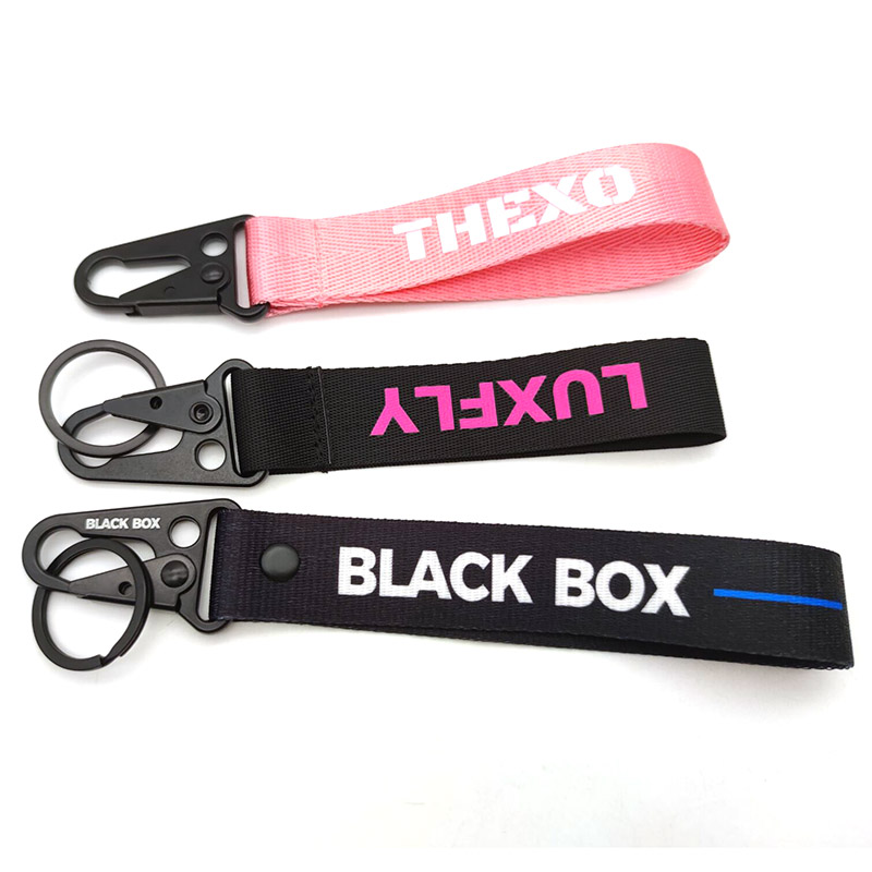 Keychain Custom Wristlet Long Webbing Strap Keychain