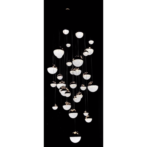 Lámpara de burbujas de bola de bola de cristal lámpara colgante de villas bola de iluminación lámpara de colgación larga