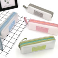 Popular simple color embroidery partysu pu pencil case