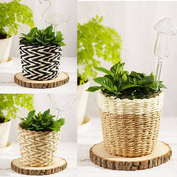 rattan wrapped glass