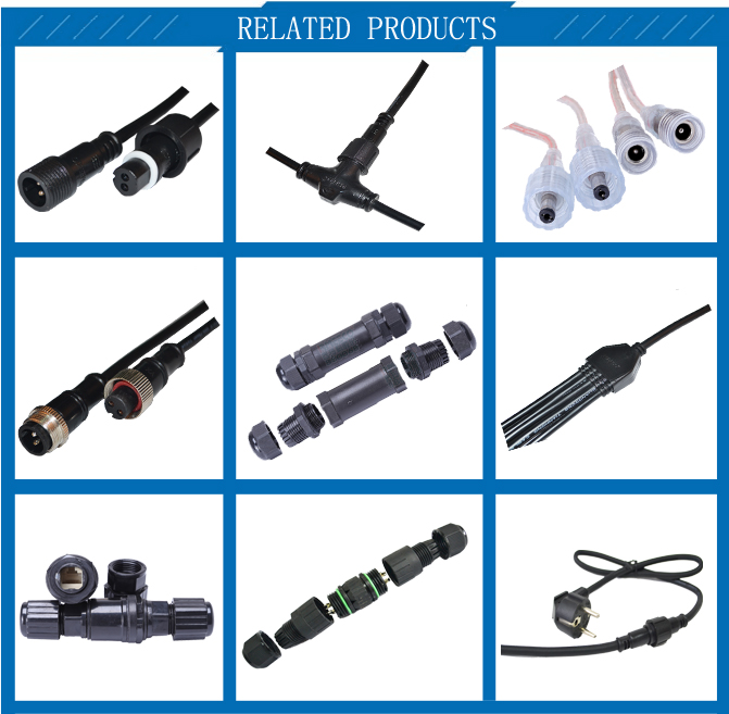 1 in 2 3 4 out IP65 IP67 cable splitter plastic Y shaped Connector