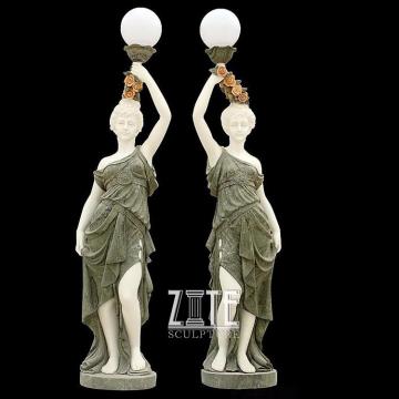 Handmade Best Quality garden marble lamp statue