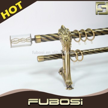 Crystal window double curtain rod/ double curtain rod bracket extenders