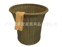 Round Poly Rattan Hotel Towel Basket For Storage