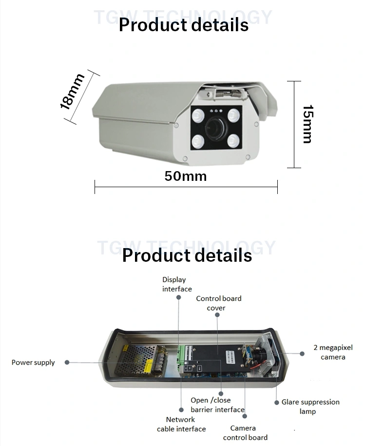 Tgw Automatic Number Plate Recognition IP Camera Car Camera