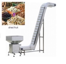 Belt Climbing Conveyor with Vibration Feeder for Vegetable and Fruit Lifting
