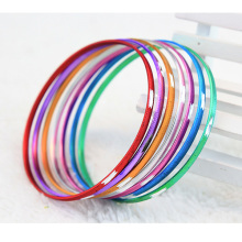 Engraved Thin Aluminium Bangles Bracelets Plated Colors