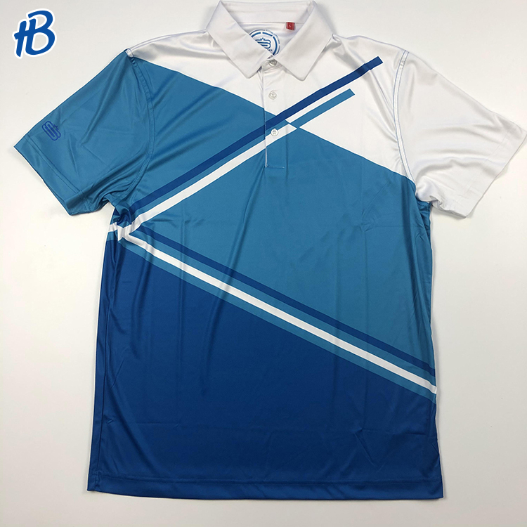 Camisetas de polo seco de azul blanco blanco