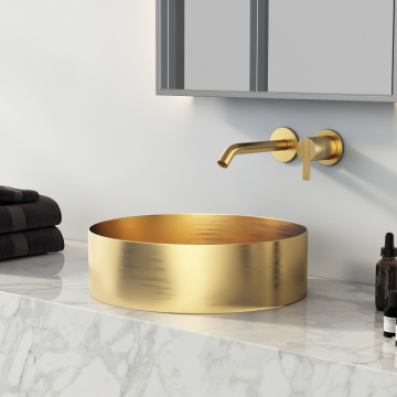 Stainless Steel Round Gold Bathroom Basin Sink