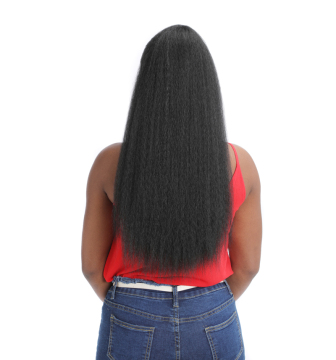 Wholesale Private Label Yaki Synthetic Kinky Straight Ponytails Hair Extensions Drawstring  Ponytails