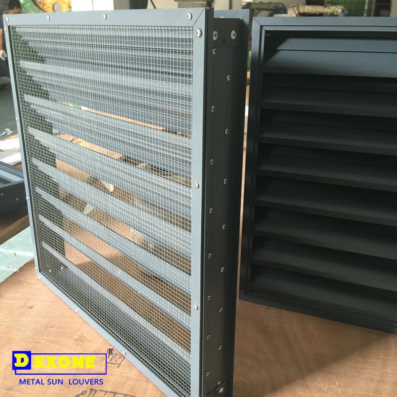 Aluminum double bank performance louvers for bank Gym sport center commercial building