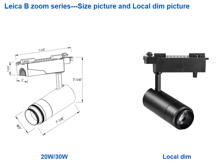 Leica B Zoom Series ETL Black White Customizable Surface Track Light Aluminum Retail Track Lighting Led Tracking Light
