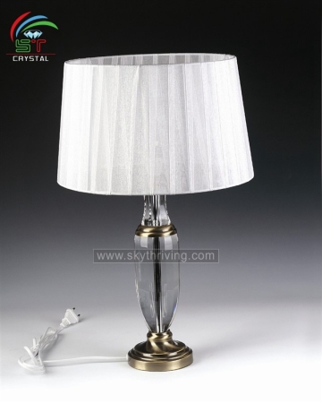 antique brass table lamp crystal