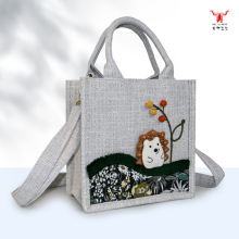 Cute Hedgehog Handheld Crossbody Tote Bag