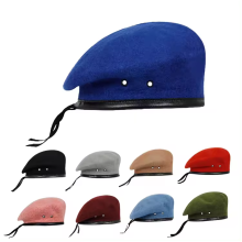 H22 Custom Metal Logo Olive Green Scout Beret