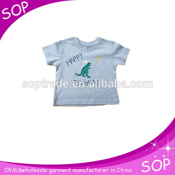 Casual blue dinosaur baby t shirt toddler Tshirts top for baby boys