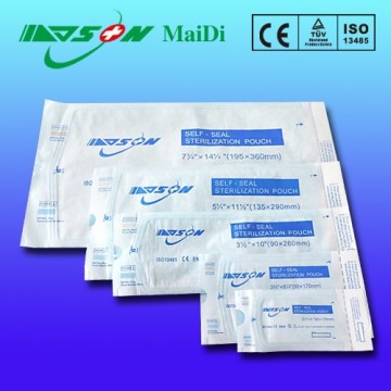 Self adhesive strip sealed medical sterilization pouch