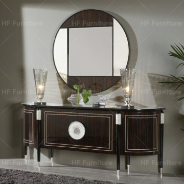 Luxury Modern Wood Dinner Cabinet with Mirror French Sideboard Set