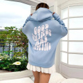 Ladies Sky Blue Hoodie Wholesale