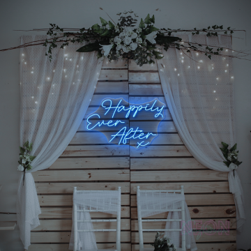 Enchanted Love: 'Happily Ever After' & Sweet Heart Neon Signs
