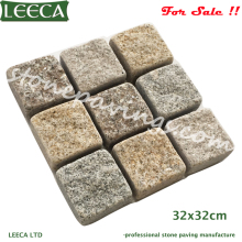 Pink yellow grey 32x32cm China granite pavers for sale