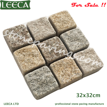 Pink yellow grey 32x32cm China granite pavers for sale