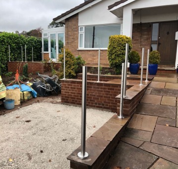 River landscape indoor column glass handrail