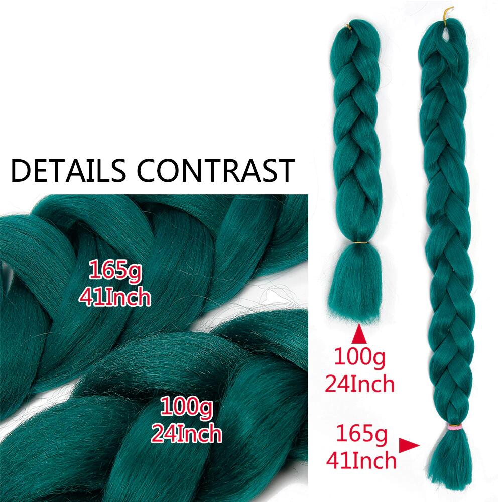 Factory Wholesale kanikalon synthetic  braiding hair 82inches 165g  Jumbo Braid,Synthetic Braiding Hair Extension