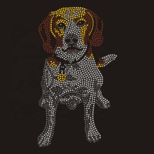 Wholesale Iron-On Rhinestone Transfer Hotfix Dog Motif Designs for Clothing
