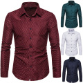 Custom Wholesale Men's Dot Shirts Long Sleeves