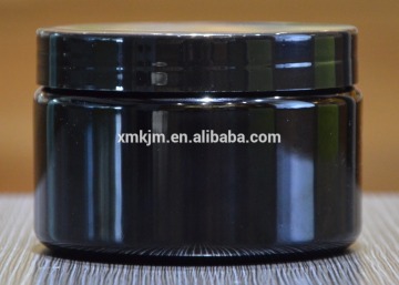 250ml black plastic PET jar with black cap