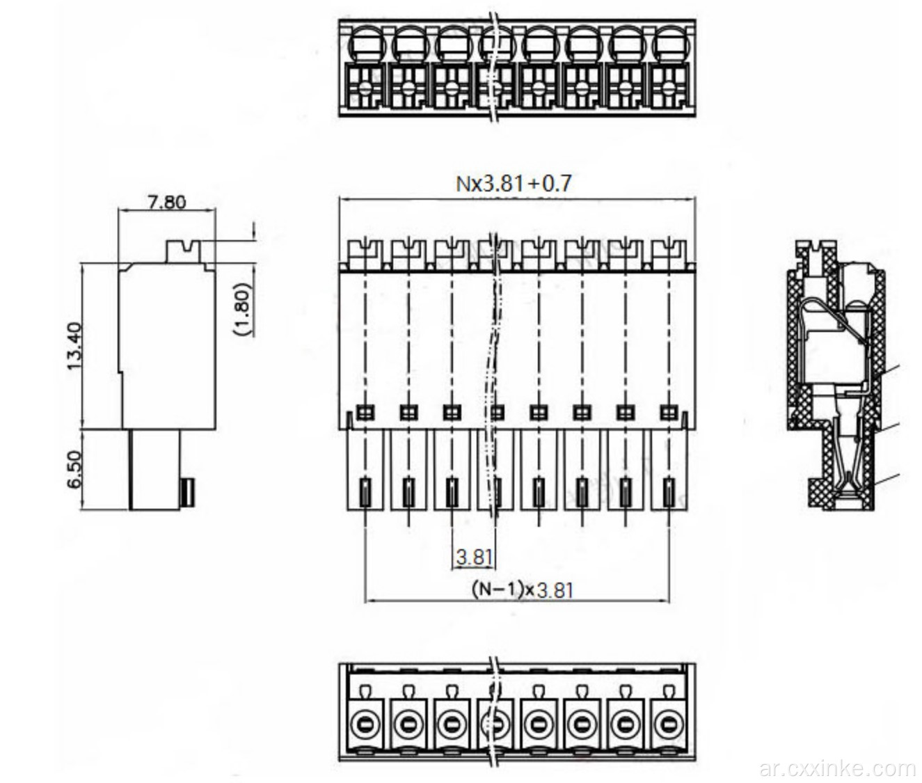 3.81mmm Spring Plug Plug-in Clock