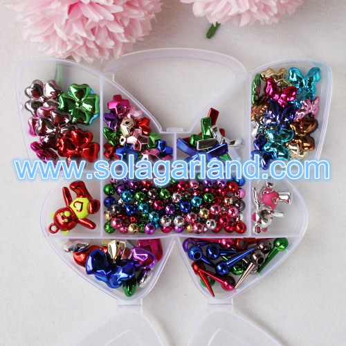 Clear Butterfly Shape Plastic Storage Box Beads Organizer Container