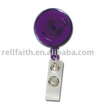 Retractable Round Badge Reel with Strap and Belt Clip