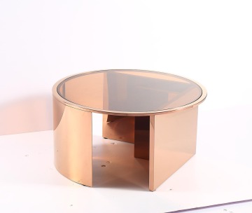 Metal Round Glass Coffee Table