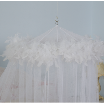 Chinese factory mosquito nets with white feathers