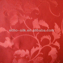 Red chinese 100% silk satin jacquard brocade fabric
