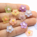 Colorful Transparent 100pcs/bag Flower Shaped Resin Cabochon Handmade Craftwork Girls Phone Shell Decor Hair Accessories