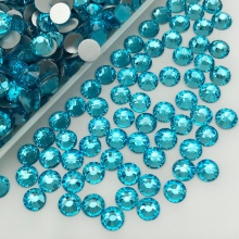 Wholesale 4mm Aquamarine Flat Back Rhinestones for Nail Artists: Nail Crystals in Blue Gemstone Finish