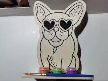 paint your own wooden set dog