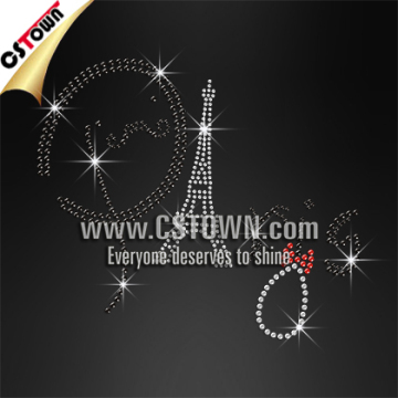 Paris Tower iron on hotfix rhinestone design