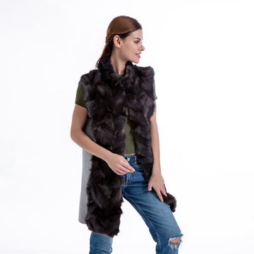 Gilet donna in pelliccia di cachemire