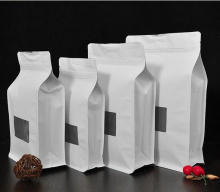 Quad sealed food grade flat bottom box pouch