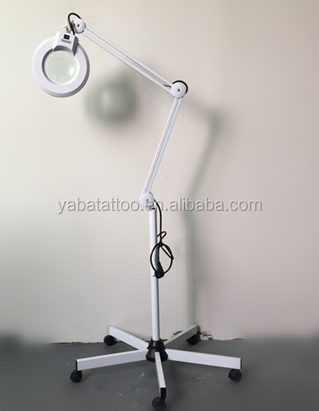 Factory Led Magnifying Lamp 5 Times Magnification Movable Pulley Base Beauty Lamp For Facial Care Tattoo Or Reading