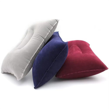 Custom Outdoor Camping Flocking Square Pillow Inflatable Air Pillow