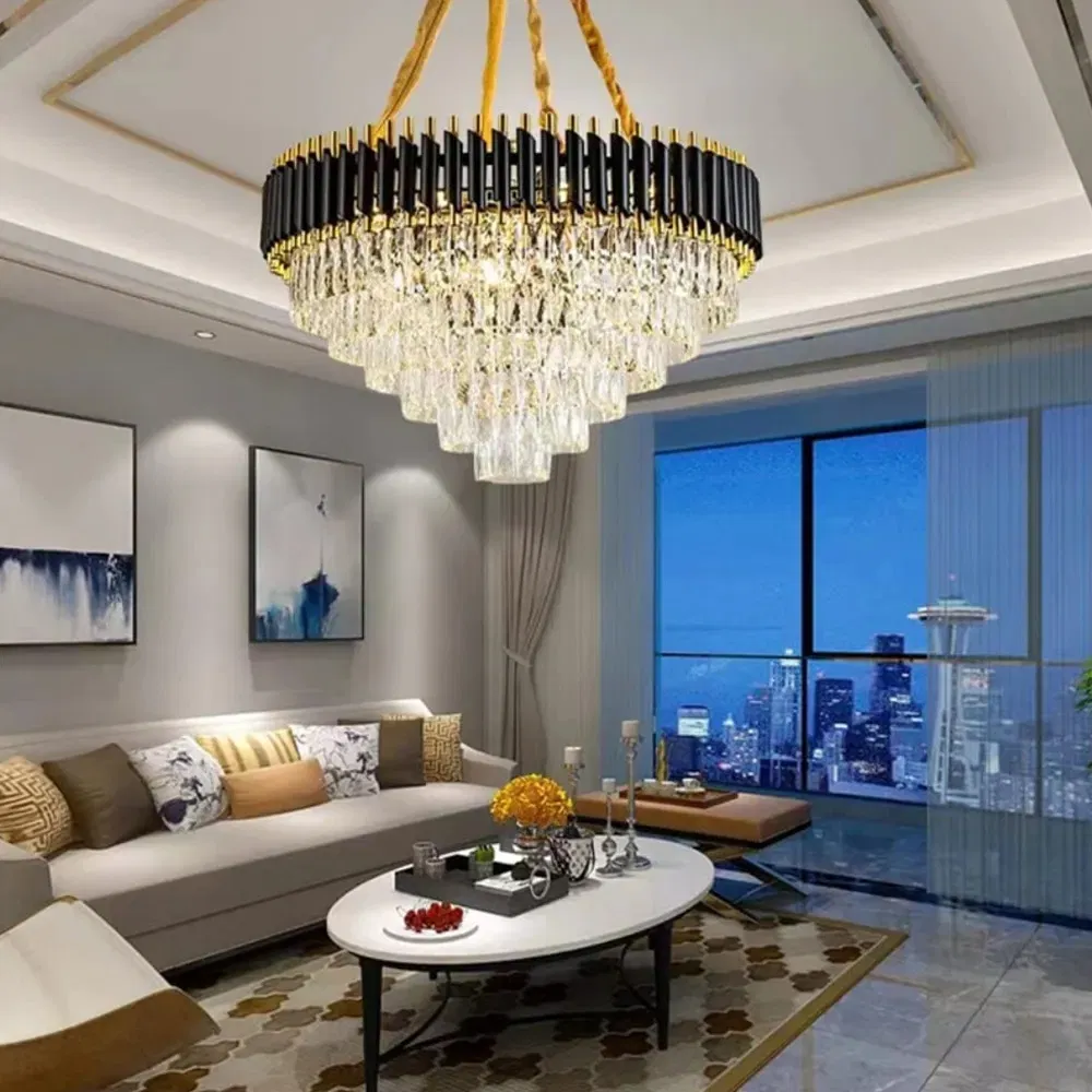 Modern Nordic Custom Hotel Lighting Gold Lustre Crystal Chandelier Lights
