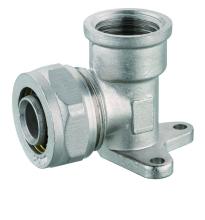 Brass elbow wall plate fitting PEX pipe compression fitting