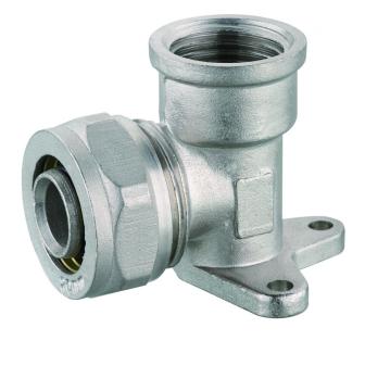 Brass elbow wall plate fitting PEX pipe compression fitting